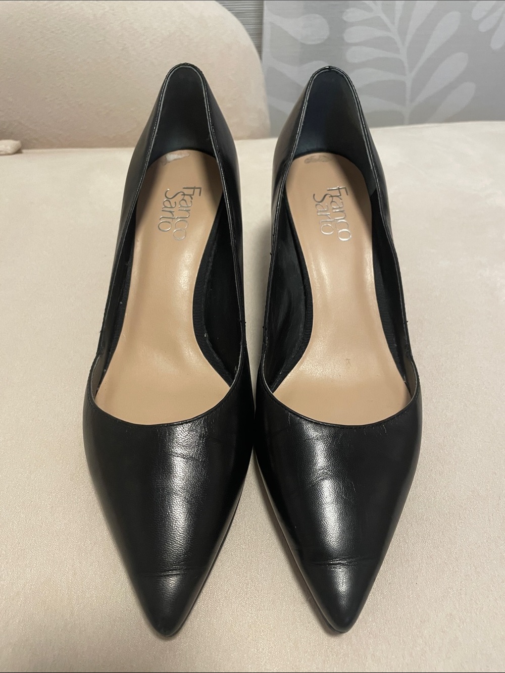 Franco Sarto Black Pointed Toe Pumps